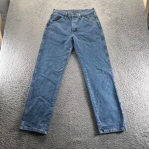 Rustler Jeans Mens 31x30 Blue Cotton Denim Straight Leg Workwear Faded Travel
